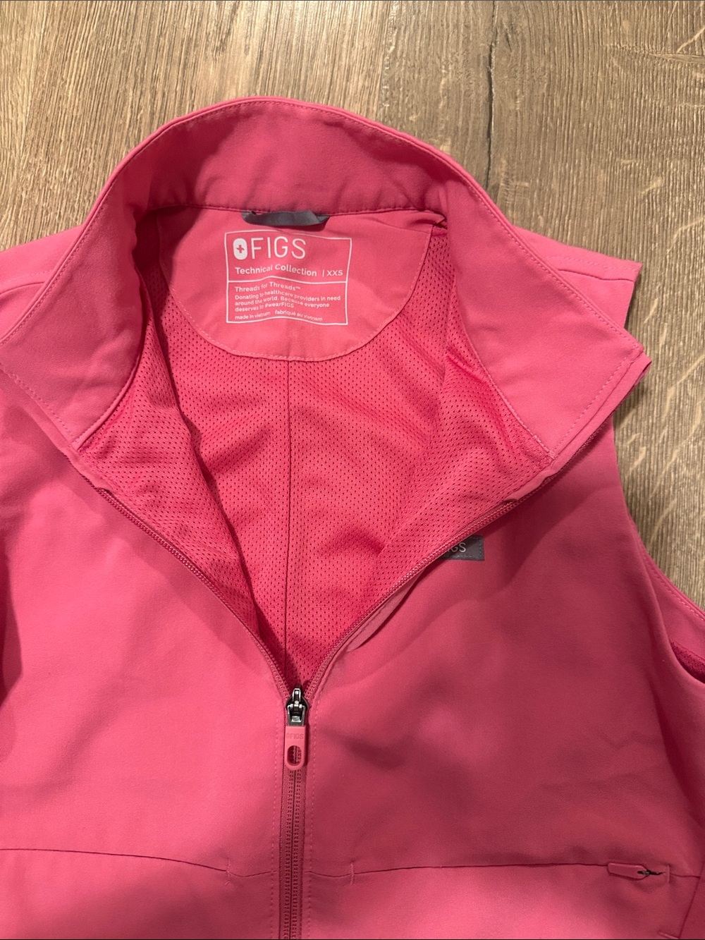 Figs F’ing Pink Sydney Zip-Up  Vest - Picture 2 of 3
